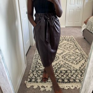 Brown faux leather skirt